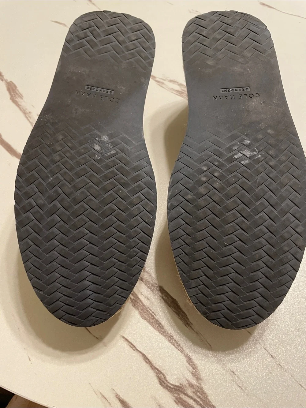 COLE HAAN NWOT LEATHER Taupe Suede Espadrille Slip-Ons